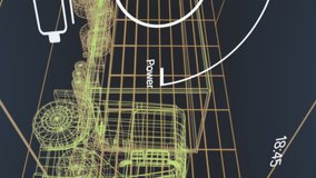 Animation of speedometers, changing numbers over 3d model of truck against black background. Digitally generated, hologram, illustration, measurement, transportation and technology concept. - Powered by Shutterstock - Get 15% off with code: PIKWIZARD15