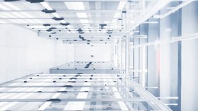 Animation of mathematical equations and diagrams over moving bars on server room. Digital composite, multiple exposure, education, coding, technology and network server concept. - Powered by Shutterstock - Get 15% off with code: PIKWIZARD15