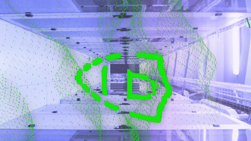 Animation of padlock with abstract lines moving over data server systems. Digital composite, data center, security, networking, technology, network server, coding, data processing. - Powered by Shutterstock - Get 15% off with code: PIKWIZARD15