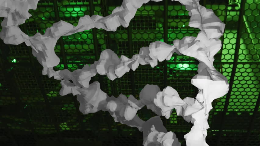 Animation of white, textured dna strand moving over dark computer server room. Digital interface, data, medical research, healthcare, connection and communication, digitally generated video. - Powered by Shutterstock - Get 15% off with code: PIKWIZARD15