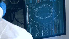 Animation of scientific data processing over caucasian female scientist using computer in laboratory. Global science, connections, computing and data processing concept digitally generated video. - Powered by Shutterstock - Get 15% off with code: PIKWIZARD15