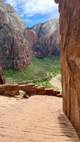 Stunning View of Zion National Park From High Mountain Trail (Zion National Park, Utah, USA)