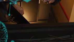 Animation of data processing with brains over asian businessman in server room. Global science, technology, computing and digital interface concept digitally generated video. - Powered by Shutterstock - Get 15% off with code: PIKWIZARD15