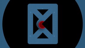 Animation of red envelope icon over circuit board and red circles on black background. Global connections, computing and data processing concept digitally generated video. - Powered by Shutterstock - Get 15% off with code: PIKWIZARD15