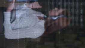 Animation of financial data processing and diverse workers in warehouse. Global finances, delivery, shipping, computing and digital interface concept digitally generated video. - Powered by Shutterstock - Get 15% off with code: PIKWIZARD15