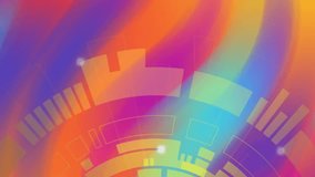 Animation of colourful shapes moving over scope scanning. Technology, business and digital interface concept digitally generated video. - Powered by Shutterstock - Get 15% off with code: PIKWIZARD15