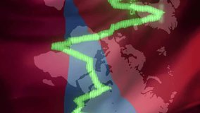 Stock market data animation over world map and china and russia flags. global, financial, economy, trading, investment, asia - Powered by Shutterstock - Get 15% off with code: PIKWIZARD15