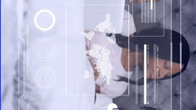 Family using laptops in bed with data processing animation over them. Technology, home, digital, internet, connectivity, bedtime - Powered by Shutterstock - Get 15% off with code: PIKWIZARD15