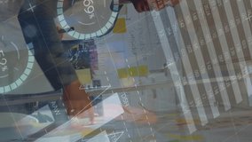 Animation of graphs and financial data over diverse coworkers brainstorming in office. business, finance, economy and cooperation concept digitally generated video. - Powered by Shutterstock - Get 15% off with code: PIKWIZARD15