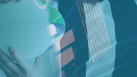 Animation of statistics over rugby player. global sports, technology, digital interface and connections concept digitally generated video. - Powered by Shutterstock - Get 15% off with code: PIKWIZARD15