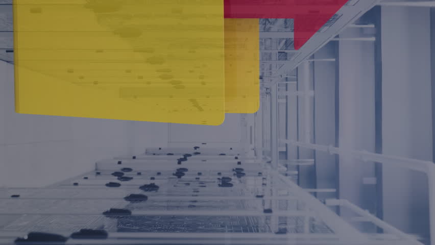 Animation of graph, arrows and numbers over servers. Network, computers, finance, data processing and technology concept digitally generated video. - Powered by Shutterstock - Get 15% off with code: PIKWIZARD15