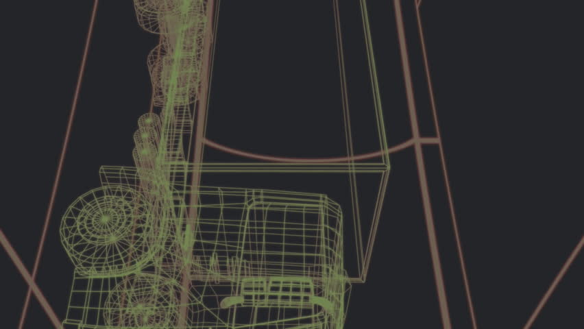 Animation of human representations over 3d car model over grid on black background. Global engineering and automotive concept digital generated video. - Powered by Shutterstock - Get 15% off with code: PIKWIZARD15