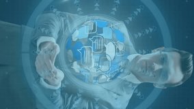 Animation of data processing over caucasian businessman. Global business and digital interface concept digitally generated video. - Powered by Shutterstock - Get 15% off with code: PIKWIZARD15