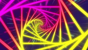 Animation of neon tunnel in seamless pattern and purple and green light trails on black background. Technology background concept - Powered by Shutterstock - Get 15% off with code: PIKWIZARD15