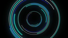 Animation of neon round scanner and statistical data processing against blue gradient background. Computer interface and business data technology concept - Powered by Shutterstock - Get 15% off with code: PIKWIZARD15
