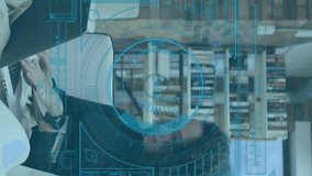 Animation of interface with data processing over african american woman using laptop at office. Computer interface and business technology concept - Powered by Shutterstock - Get 15% off with code: PIKWIZARD15