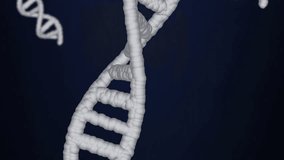 Animation of dna strands, light trails and data processing over dark background. Global science, connections, computing and data processing concept digitally generated video. - Powered by Shutterstock - Get 15% off with code: PIKWIZARD15