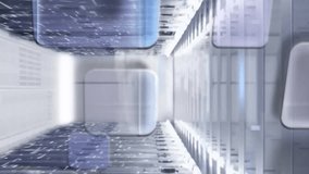 Animation of screens and data processing over computer servers. Global finance, business, connections, computing and data processing concept digitally generated video. - Powered by Shutterstock - Get 15% off with code: PIKWIZARD15