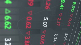 Animation of statistical and stock market data processing against grey background. Global economy and business data technology concept - Powered by Shutterstock - Get 15% off with code: PIKWIZARD15