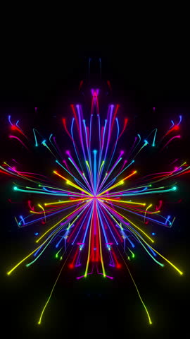 Abstract Colorful Light Streaks Exploding Background Loop