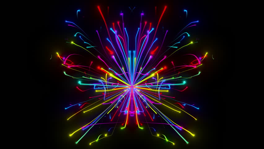Abstract Colorful Light Streaks Exploding Background Loop