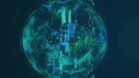 The animation of data processing over the globe. Global internet security data processing connections and digital interface concept digitally generated video. - Powered by Shutterstock - Get 15% off with code: PIKWIZARD15