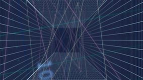 Animation of financial data processing over grid. Global business, finances, computing and data processing concept digitally generated video. - Powered by Shutterstock - Get 15% off with code: PIKWIZARD15