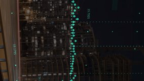 Animation of data processing against view of cityscape at night. Computer interface and business data technology concept - Powered by Shutterstock - Get 15% off with code: PIKWIZARD15