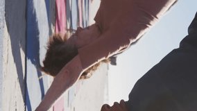 Animation of social media data processing over diverse women exercising on beach. Global fitness, networks, computing, digital interface and data processing concept digitally generated video. - Powered by Shutterstock - Get 15% off with code: PIKWIZARD15