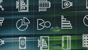 Animation of business icons and digital data processing over computer servers. Global connections, computing and data processing concept digitally generated video. - Powered by Shutterstock - Get 15% off with code: PIKWIZARD15