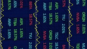 Animation of financial data processing over diagram on blue background. Global technology, computing and digital interface concept digitally generated video. - Powered by Shutterstock - Get 15% off with code: PIKWIZARD15