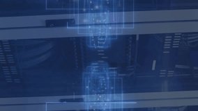 Animation of data processing and network of connections with icons over computer servers. Global connections, computing and data processing concept digitally generated video. - Powered by Shutterstock - Get 15% off with code: PIKWIZARD15