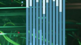 Animation of data processing over server room. Global technology, computing and digital interface concept digitally generated video. - Powered by Shutterstock - Get 15% off with code: PIKWIZARD15