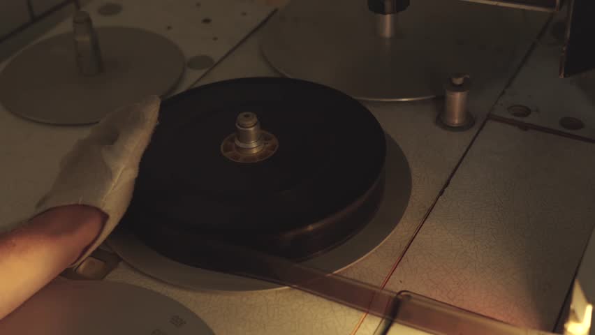 Vintage movie film editing viewer