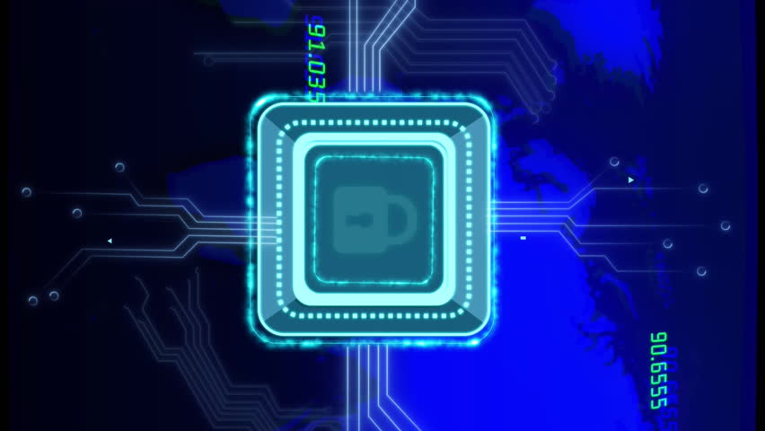 Digital lock icon and coordinates animation over world map background. Cybersecurity, protection, global, security, technology, network - Powered by Shutterstock - Get 15% off with code: PIKWIZARD15