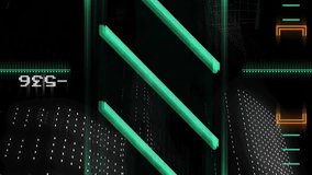 Binary code and digital data processing animation over geometric shapes and grids. Technology, coding, information, matrix, networking, programming - Powered by Shutterstock - Get 15% off with code: PIKWIZARD15