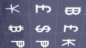 Animation of multiple currency symbols over spinning globe against aerial view of cityscape. Global economy and business technology concept - Powered by Shutterstock - Get 15% off with code: PIKWIZARD15