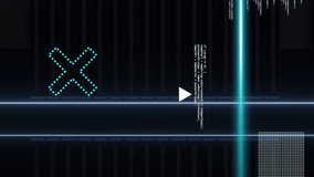 Animation of rotating shapes and blue scanner beams over data processing on black background. Connection, data, processing, digital interface and communication, digitally generated video. - Powered by Shutterstock - Get 15% off with code: PIKWIZARD15