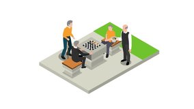 Elderly People Socializing in Park – Playing Chess and Enjoying Food 3d animation cartoon - Powered by Shutterstock - Get 15% off with code: PIKWIZARD15