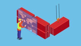 Futuristic Global Logistics and Shipping Management with Augmented Reality Interface 3d animation cartoon - Powered by Shutterstock - Get 15% off with code: PIKWIZARD15