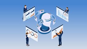 Artificial Intelligence Data Analysis and Business Intelligence Collaboration 3d animation cartoon - Powered by Shutterstock - Get 15% off with code: PIKWIZARD15