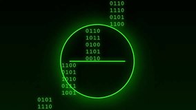 Animated green circle with rotating center line and falling binary code on dark background. Perfect for tech presentations, cyber security, and digital interfaces.
 - Powered by Shutterstock - Get 15% off with code: PIKWIZARD15