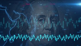 Financial Markets US Dollar technology digital stock exchange graph candlestick trend currency economy background - Powered by Shutterstock - Get 15% off with code: PIKWIZARD15