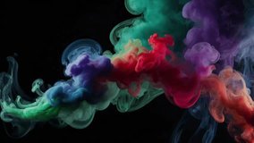 image featuring swirling plumes of smoke or ink in a variety of rich colors against a solid black background. The colors, including blue, purple, red, green, and orange.  - Powered by Shutterstock - Get 15% off with code: PIKWIZARD15
