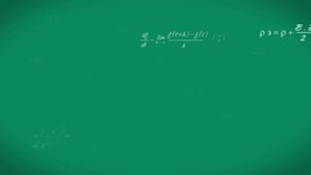 Showing chalkboard, globe and formulas appearing, planes orbiting, arrow sweeping, visualizing data. Science, education, aerospace, animation, mathematics, chemistry, data visualization - Powered by Shutterstock - Get 15% off with code: PIKWIZARD15