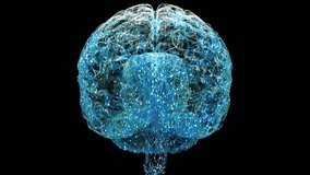 Futuristic 3D Animation Human Brain of Glowing Neural Networks, Electric Impulses and Digital Connections. Data for technology, science, and medical project. Research Black Background Loop Abstract 4k - Powered by Shutterstock - Get 15% off with code: PIKWIZARD15