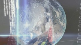 Animation of globe and financial data processing over caucasian man paying with smartphone. Global business, connections, networks and data processing concept digitally generated video. - Powered by Shutterstock - Get 15% off with code: PIKWIZARD15