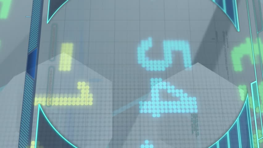 Animation of digital interface and stock market data processing against grey background. Global economy and computer interface technology concept - Powered by Shutterstock - Get 15% off with code: PIKWIZARD15