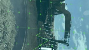 Animation of financial data processing over landfill site. Global ecology, finances and digital interface concept digitally generated video. - Powered by Shutterstock - Get 15% off with code: PIKWIZARD15