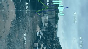 Animation of financial data processing over landfill site. Global ecology, finances and digital interface concept digitally generated video. - Powered by Shutterstock - Get 15% off with code: PIKWIZARD15
